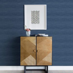 Indigo Crossweave Peel & Stick String Wallpaper