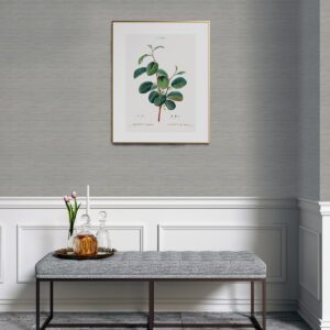 Grey Crossweave Peel & Stick String Wallpaper