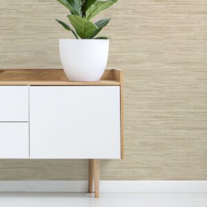 Avery Weave Cream Peel and Stick Wallpaper