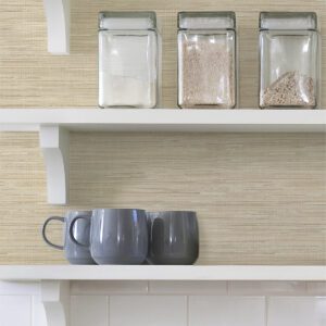 Avery Weave Cream Peel and Stick Wallpaper