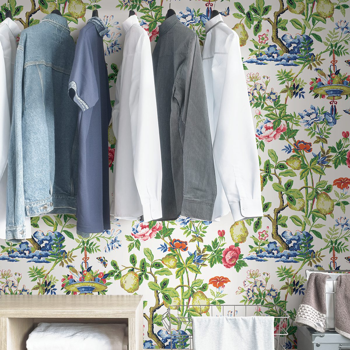 Bloom Shantung Garden Scalamandre Self Adhesive Wallpaper