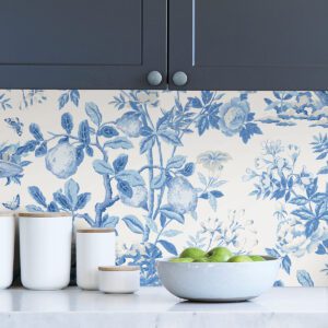 Delft Shantung Garden Scalamandre Self Adhesive Wallpaper