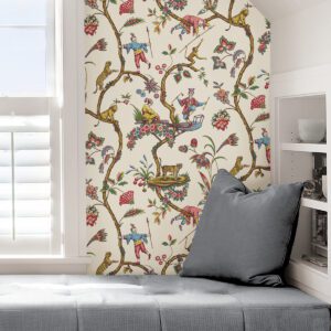 White Chinoise Exotique Scalamandre Self Adhesive Wallpaper