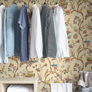 Ecru Chinoise Exotique Scalamandre Self Adhesive Wallpaper