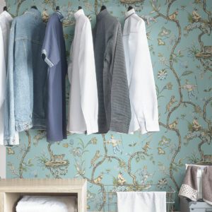 Robin Egg Chinoise Exotique Scalamandre Self Adhesive Wallpaper