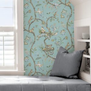 Robin Egg Chinoise Exotique Scalamandre Self Adhesive Wallpaper