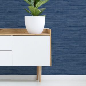 Avery Weave Navy Peel and Stick Wallpaper