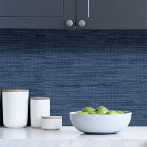 Avery Weave Navy Peel and Stick Wallpaper