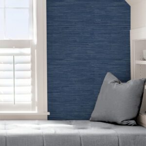 Avery Weave Navy Peel and Stick Wallpaper