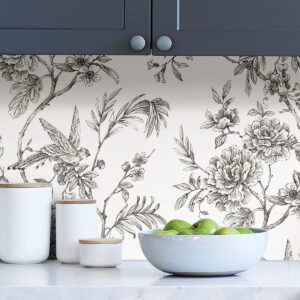 Charcoal Longwood Peel & Stick Wallpaper