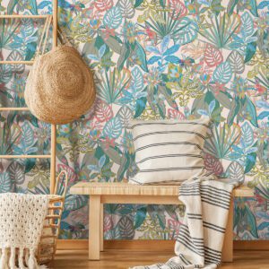 Pink Rain Forest Canopy Peel and Stick Wallpaper