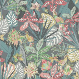 Grey Rain Forest Canopy Peel and Stick Wallpaper