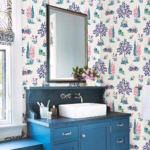 Blue Charming Grove Peel and Stick Wallpaper