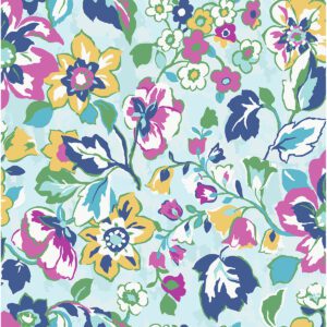 0055170 turquoise sunny garden peel and stick wallpaper.jpeg