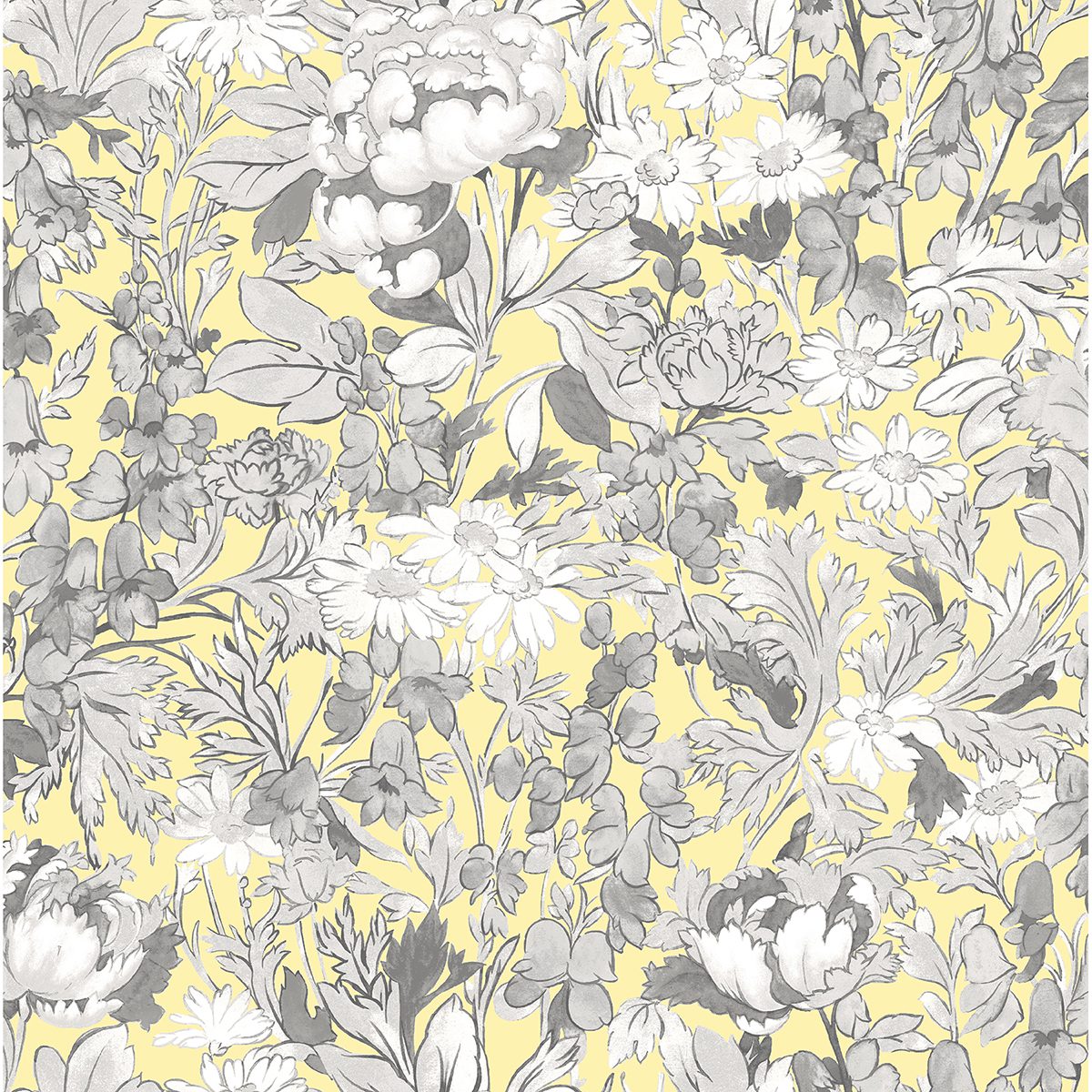 Yellow Toile Foliage Peel and Stick Wallpaper