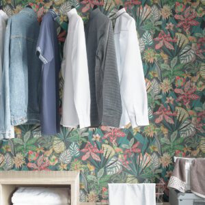 Grey Rain Forest Canopy Peel and Stick Wallpaper