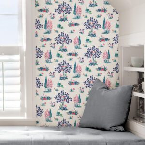 Blue Charming Grove Peel and Stick Wallpaper