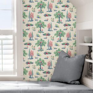 Green Charming Grove Peel and Stick Wallpaper