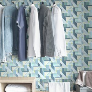 Teal Geo Medallion Peel and Stick Wallpaper