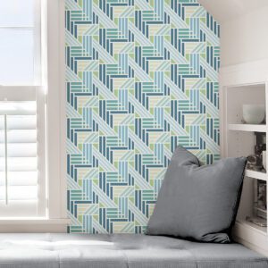 Teal Geo Medallion Peel and Stick Wallpaper