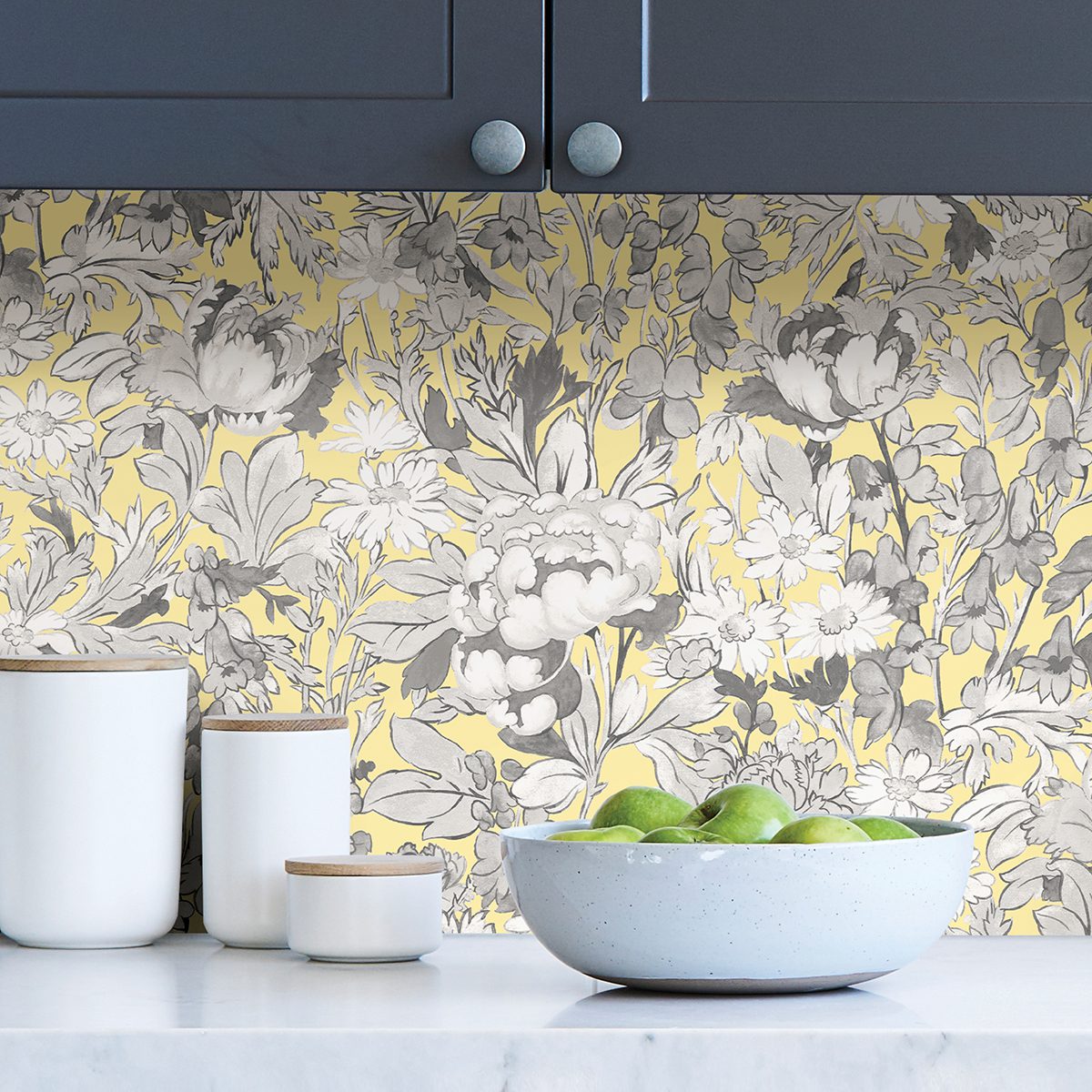 Yellow Toile Foliage Peel and Stick Wallpaper