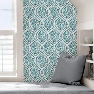 Aqua Foxwood Meadow Peel and Stick Wallpaper