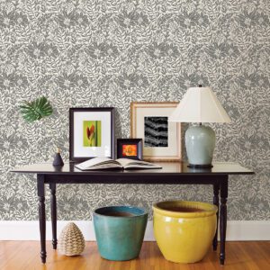 0055609 black foliole peel and stick wallpaper.jpeg