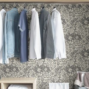 Black Foliole Peel & Stick Wallpaper