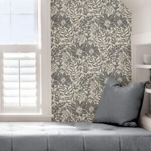 Black Foliole Peel & Stick Wallpaper