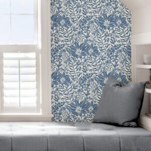 Blue Foliole Peel & Stick Wallpaper