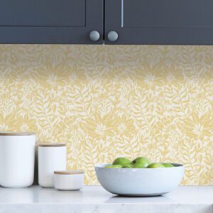 Yellow Foliole Peel & Stick Wallpaper