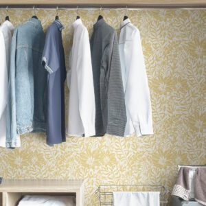 Yellow Foliole Peel & Stick Wallpaper