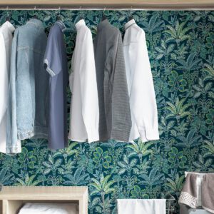 Teal Kapok Peel & Stick Wallpaper