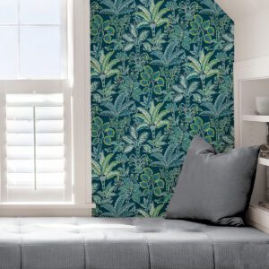 Teal Kapok Peel & Stick Wallpaper