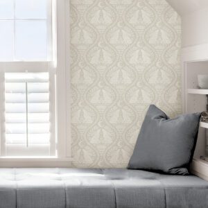 Cream Moon Rabbit Peel & Stick Wallpaper