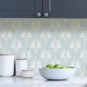 Blue Moon Rabbit Peel & Stick Wallpaper