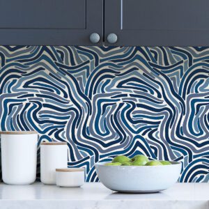 Blue Spirited Peel & Stick Wallpaper