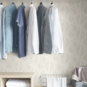 Silver Sunburst Peel and Stick Wallpaper