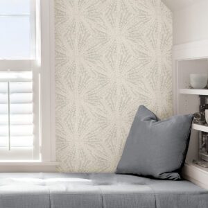Silver Sunburst Peel and Stick Wallpaper
