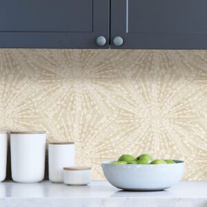 Soft Gold Sunburst Peel and Stick Wallpaper