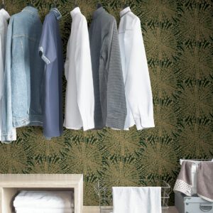 Emerald Green Sunburst Peel and Stick Wallpaper