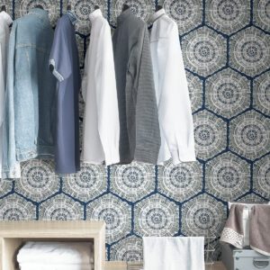 Navy Harmony Peel and Stick Wallpaper