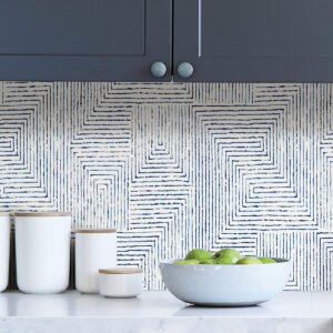 Blue Ink Peel and Stick Wallpaper