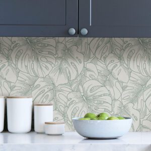 Sage Borneo Peel and Stick Wallpaper