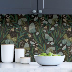 Chocolate Papillon Flutter Peel and Stick Wallpaper