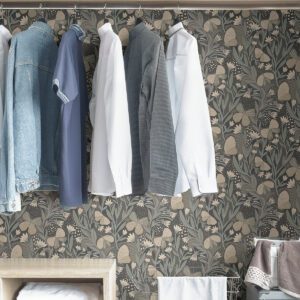 Blue Grey Papillon Flutter Peel and Stick Wallpaper