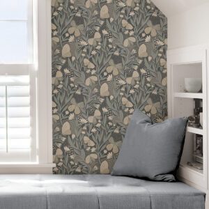Blue Grey Papillon Flutter Peel and Stick Wallpaper