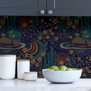 Navy Ethereal Cosmos Peel and Stick Wallpaper