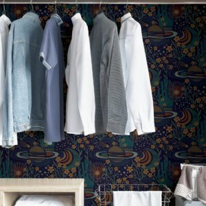 Navy Ethereal Cosmos Peel and Stick Wallpaper