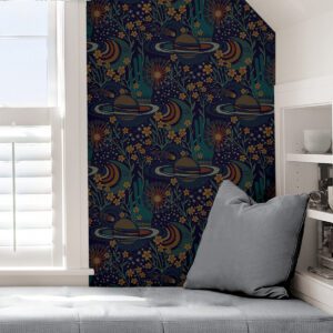 Navy Ethereal Cosmos Peel and Stick Wallpaper